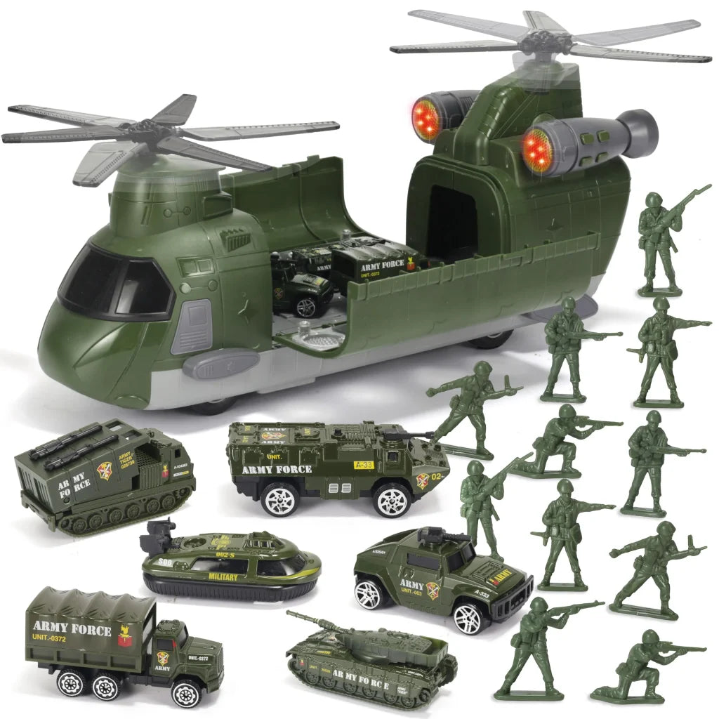 Military Cargo Airplane Set and Army Action Figures