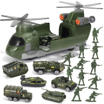 Military Cargo Airplane Set and Army Action Figures