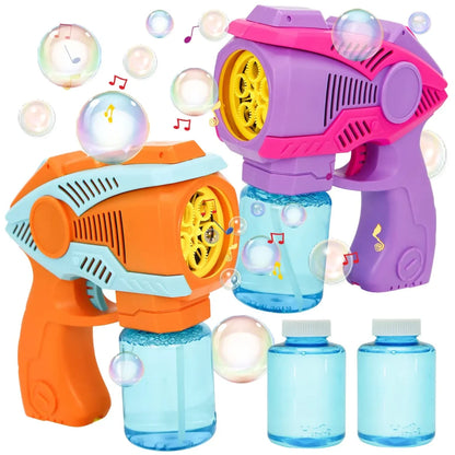 2pcs Purple and Orange Bubble Gun with 2 Solution