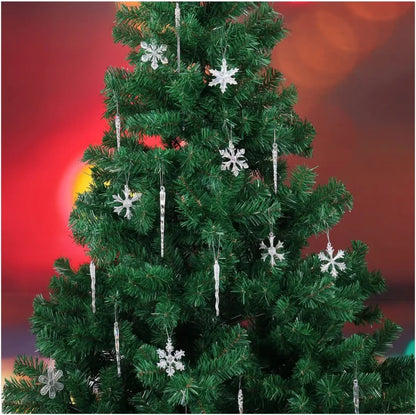 28pcs Glass Snowflake and Icicle Christmas Ornaments