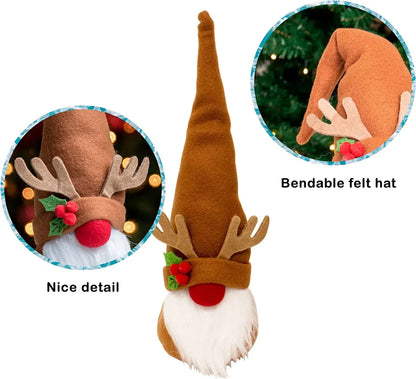 2pcs Reindeer Plush Gnome Ornament Decoration 12in