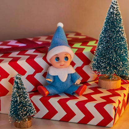 Christmas Soft Plush Blue Elf Doll for Christmas Decor