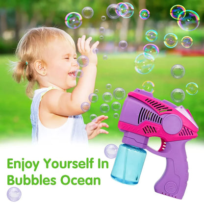 2pcs Purple and Orange Bubble Gun with 2 Solution