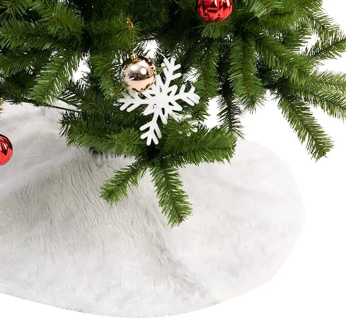 White Fur Christmas Tree Skirt 36in