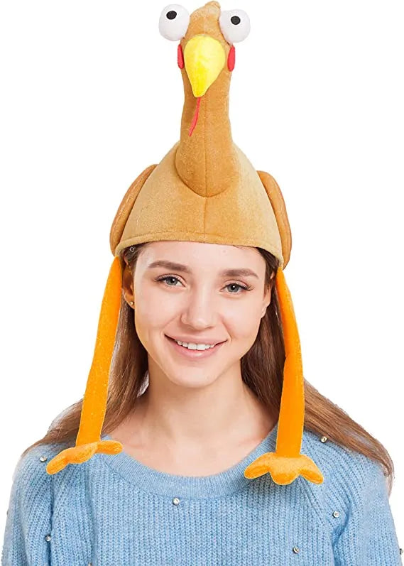 Plush Turkey Gobbler with Long Neck Hat