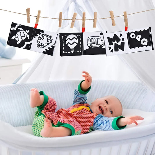 8pcs Black and White Soft Baby Books