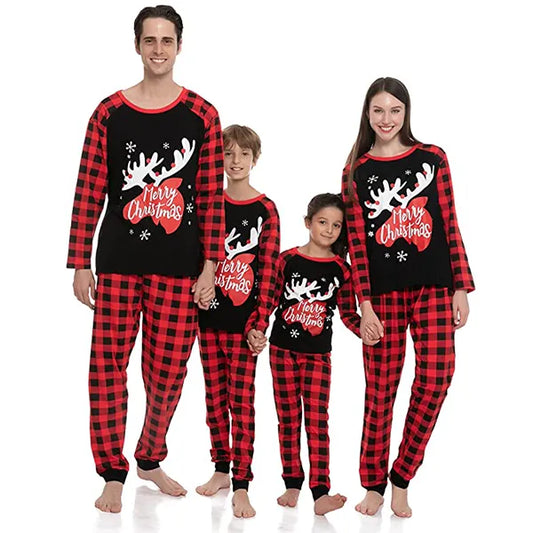 Black Moose Matching Family Pajamas Sets