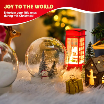 2Pcs DIY 4in (10cm) Christmas Plastic Snow Globe