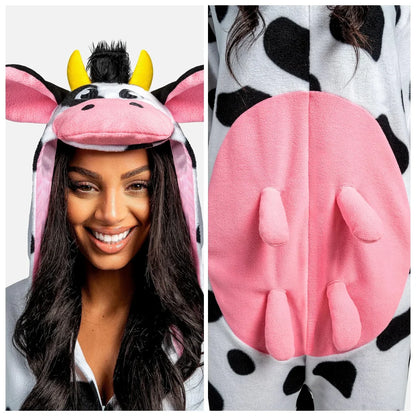 Unisex Adult Cow Pajama Plush Costume