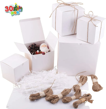 30pcs Christmas White Gift Boxes