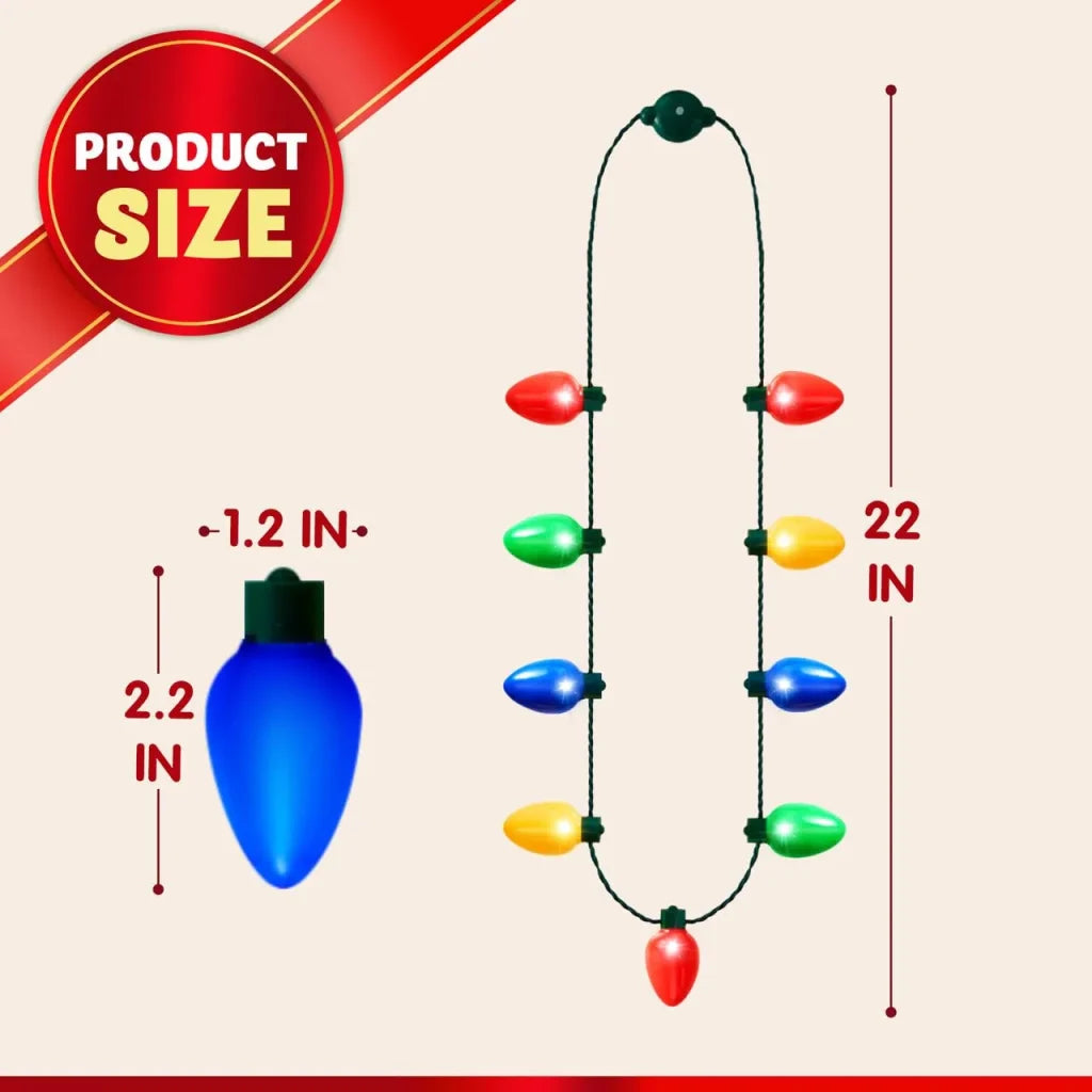 18Pack 9 Bulbs Necklaces Holiday Costume Accessories