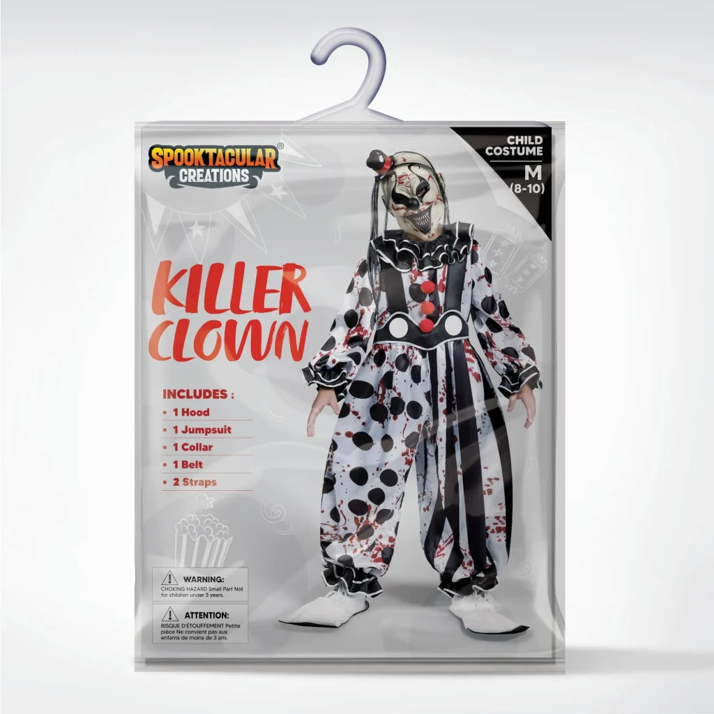 Boys Clown Costume, Killer Clown Costume, Horror Slasher Clown Costume