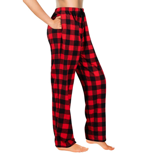 Red and Black Plaid Pajama Pants