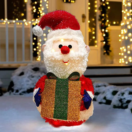 2ft Collapsible LED Light Up Yard Santa Plush