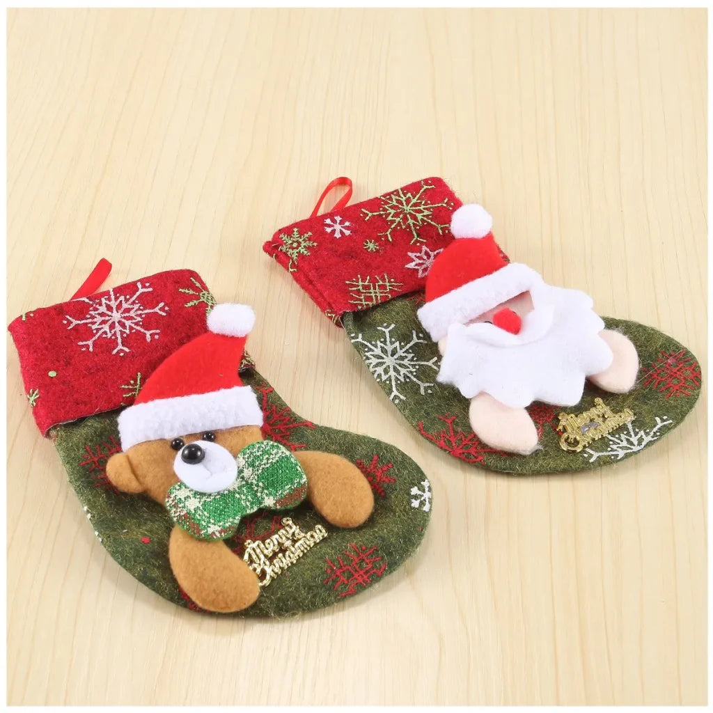 12pcs 3D Mini Christmas Stockings Decoration