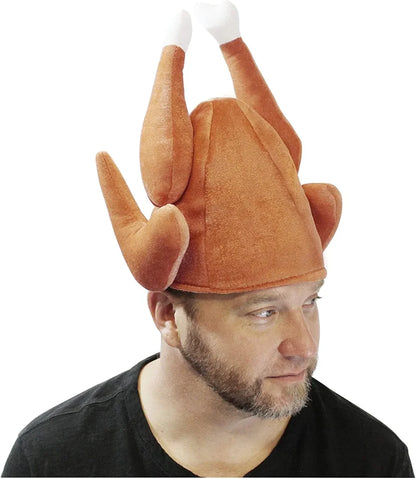 3Pcs Plush Roasted Turkey Hat