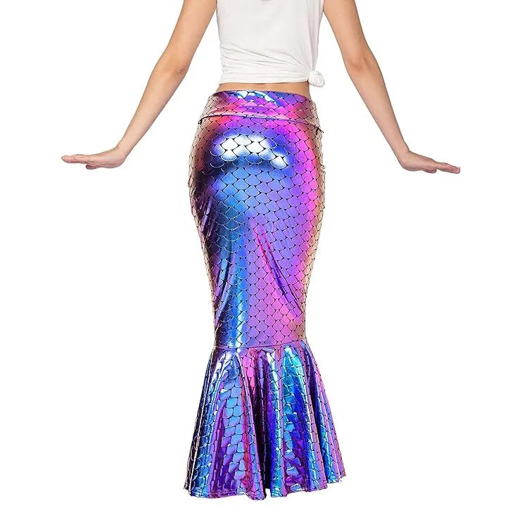 Adult Metallic Mermaid Skirt Halloween Costume