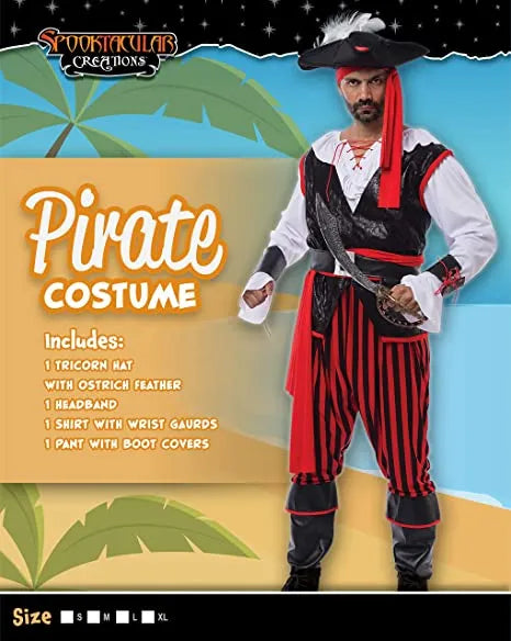 Mens Sea Captain Pirate Halloween Costume