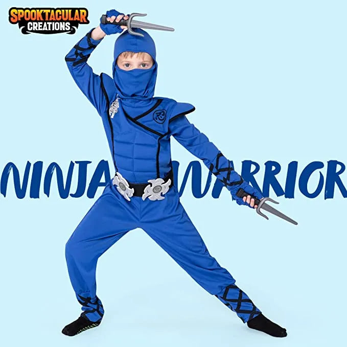 Kids Blue Ninja Halloween Costume