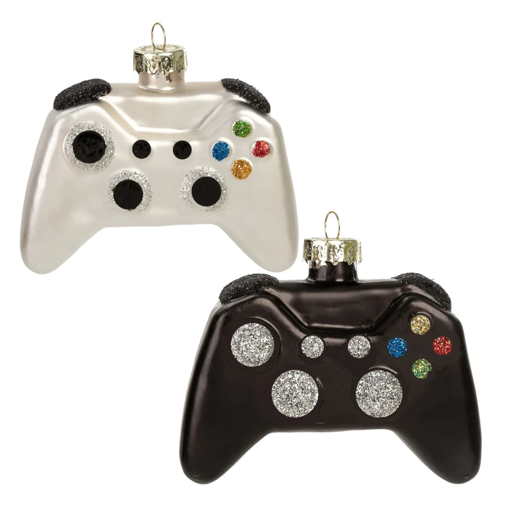 2pcs Christmas Glass Game Controller Ornament