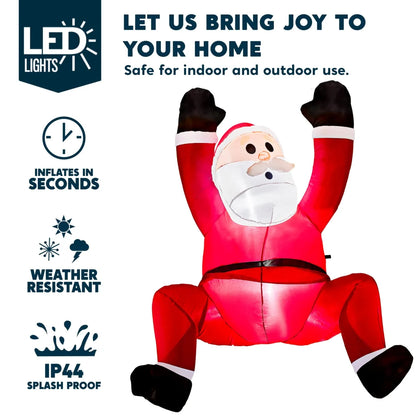 6ft Hanging Christmas Inflatable Climbing Santa