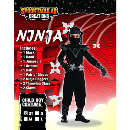 Kids Black Ninja Halloween Costume