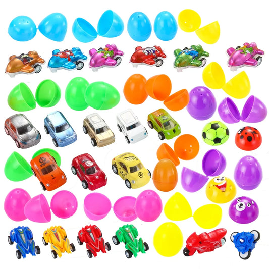 24Pcs Toy Cars Prefilled Easter Eggs 2.25in