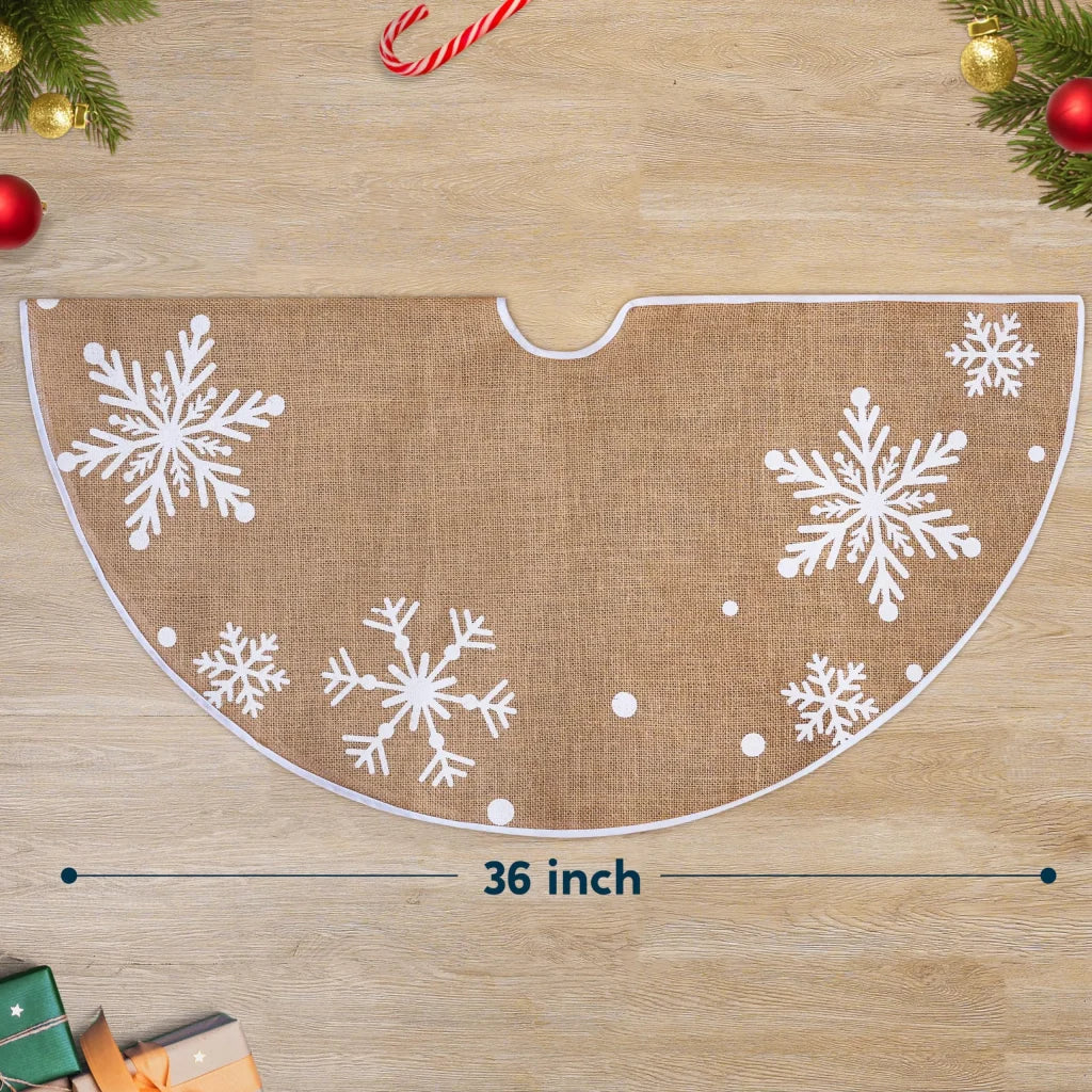 Snowflakes Christmas Tree Skirt Decoration 36in