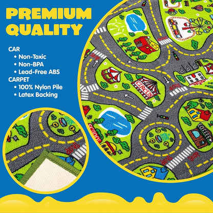 Play Rug with 12 Pull-Back Vehicle Set