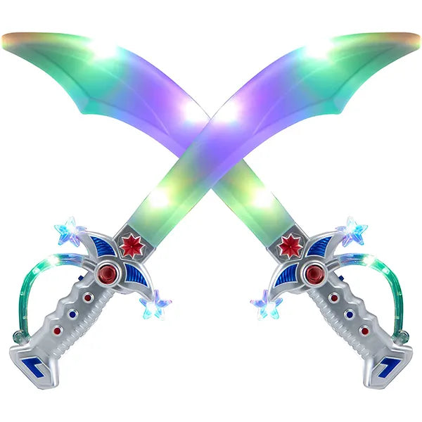 2pcs LED Flashing Buccaneer Pirate Sword 19.5in