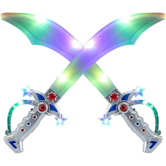 2pcs LED Flashing Buccaneer Pirate Sword 19.5in