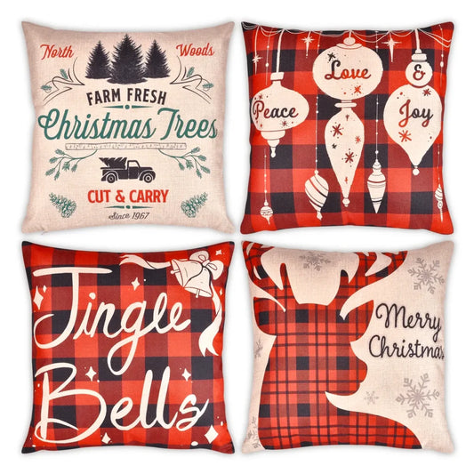 Christmas Buffalo Pillow Covers 18in