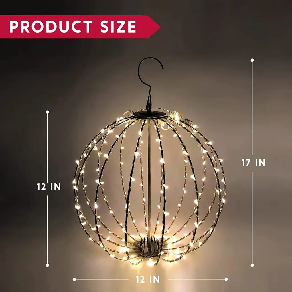 2pcs LED Hanging Collapsible Ball Lights 12in