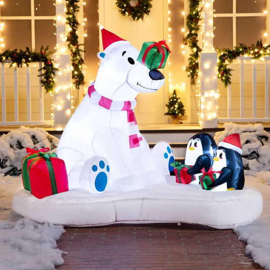 6ft LED Polar Bear Christmas Inflatable Decoration