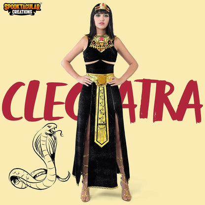 Women Black Cleopatra Dress Costume Set