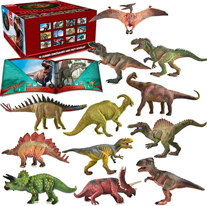 12pcs 7in Dinosaur Figures Playset