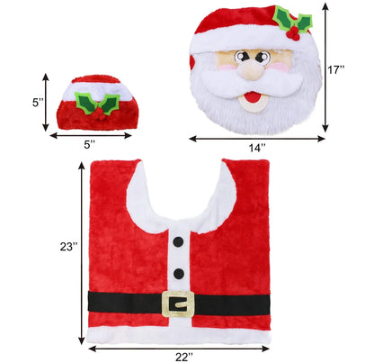 5Pcs Christmas Santa Theme Bathroom Decoration Set