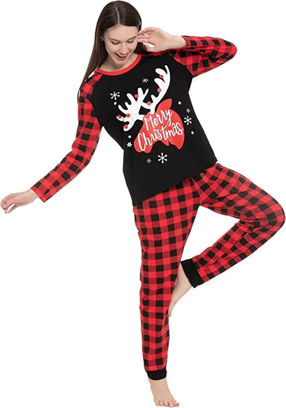 Black Moose Matching Family Pajamas Sets