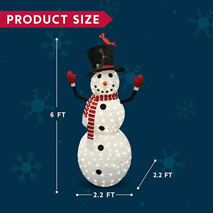 6ft 240 LED Warm White Collapsible Snowman