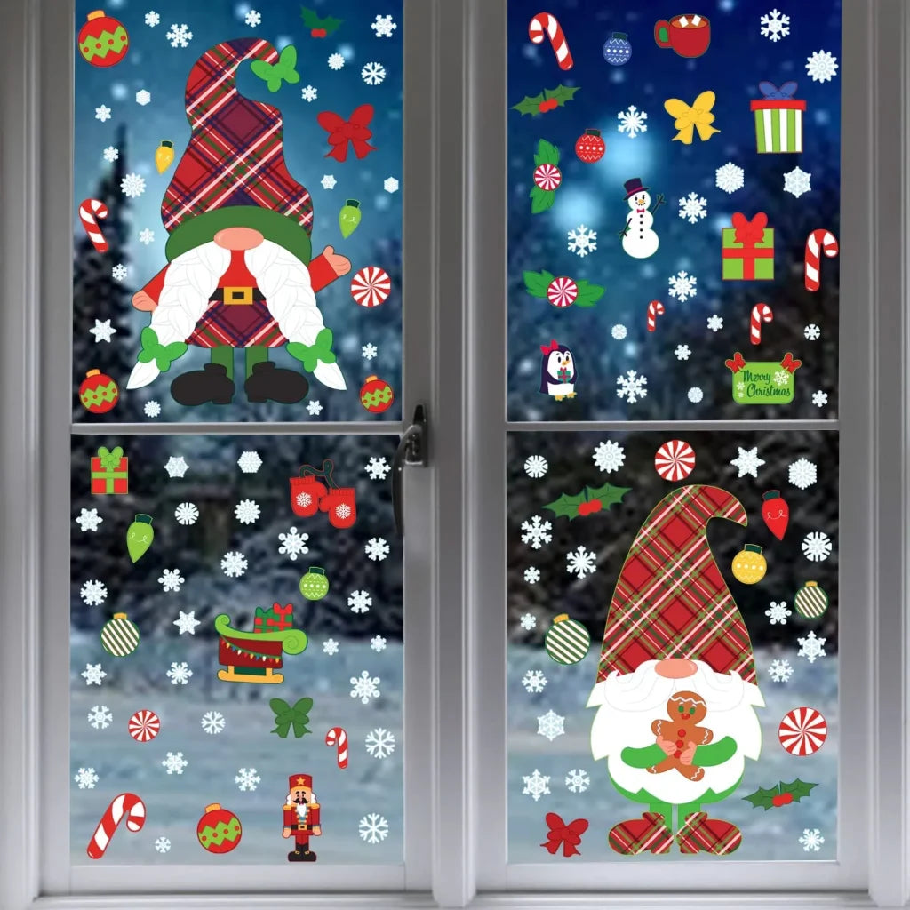 300pcs Christmas Gnome Window Clings