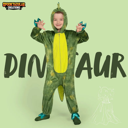 Kids Shining Dinosaur Jumpsuit Pajama Costume