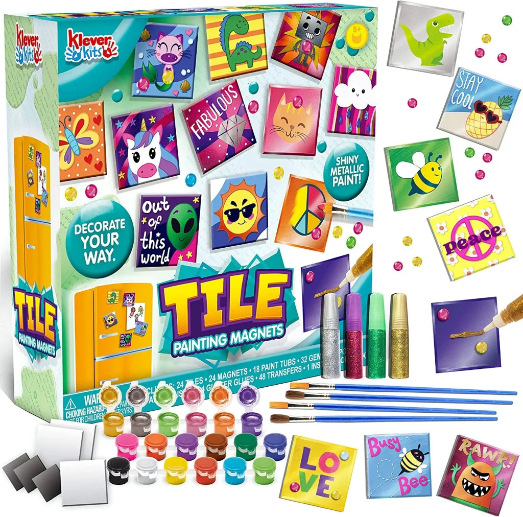 Magnetic Tile Painting Kit, 24 Pcs – KLEVER KITS