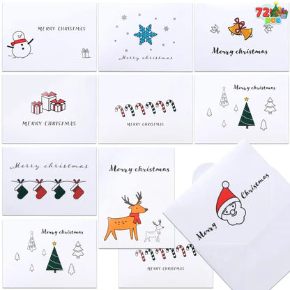 72pcs Merry Christmas Greeting Card with Envelopes