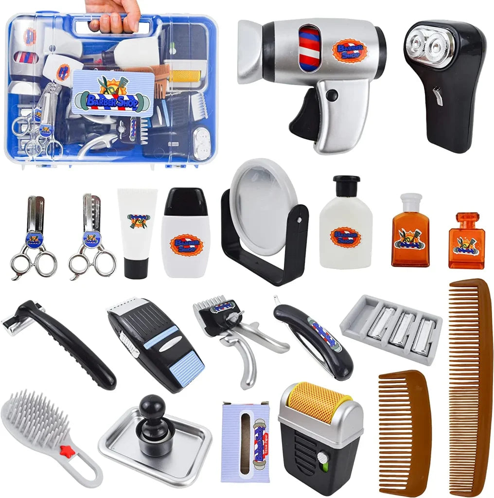 23pcs Kids Pretend Play Shaving Kit and Grooming Kit