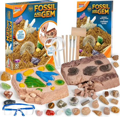 30pcs Fossil and Gemstone Mining Kit