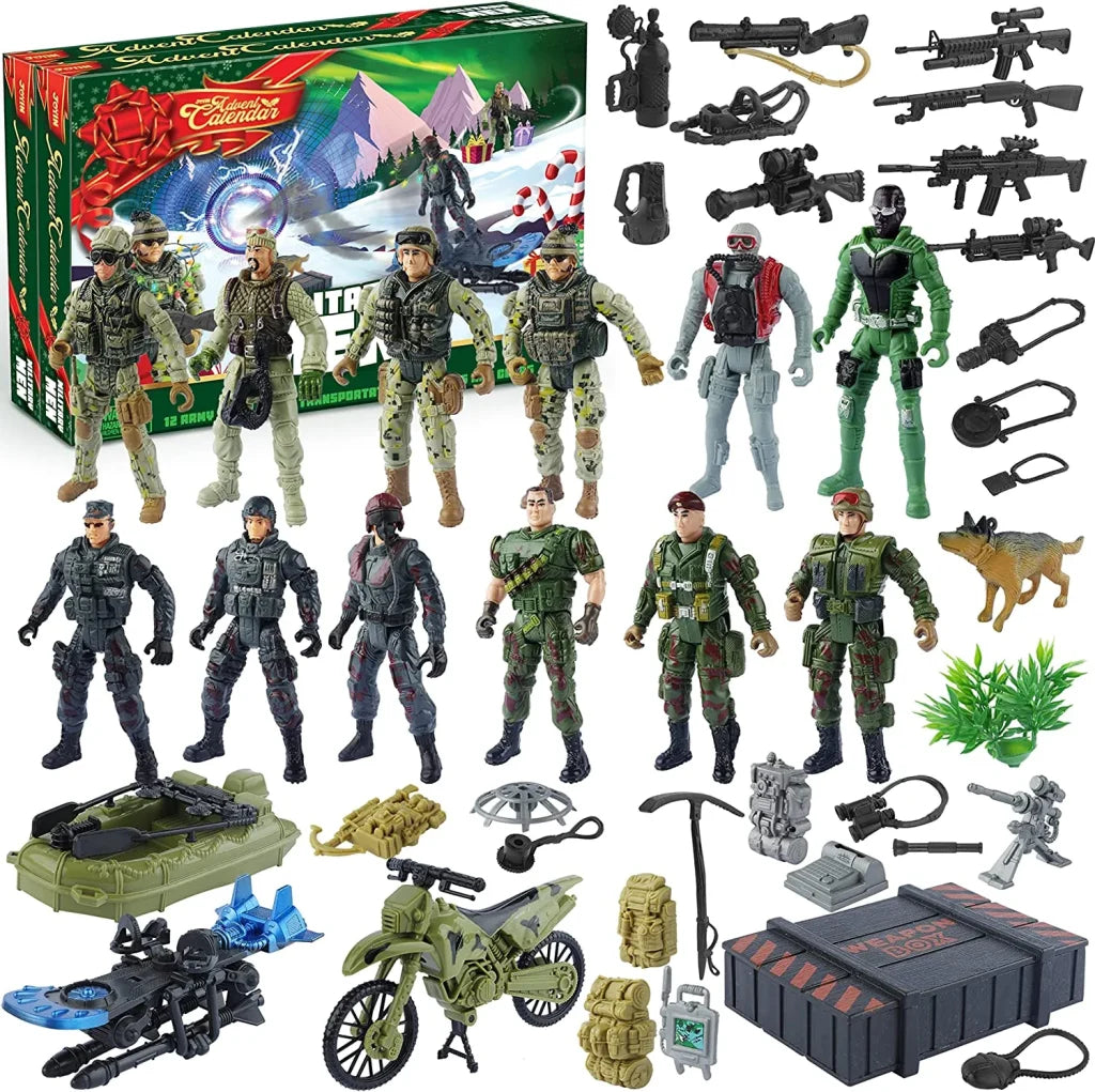 24 Days Christmas Advent calendar with Military Army Man