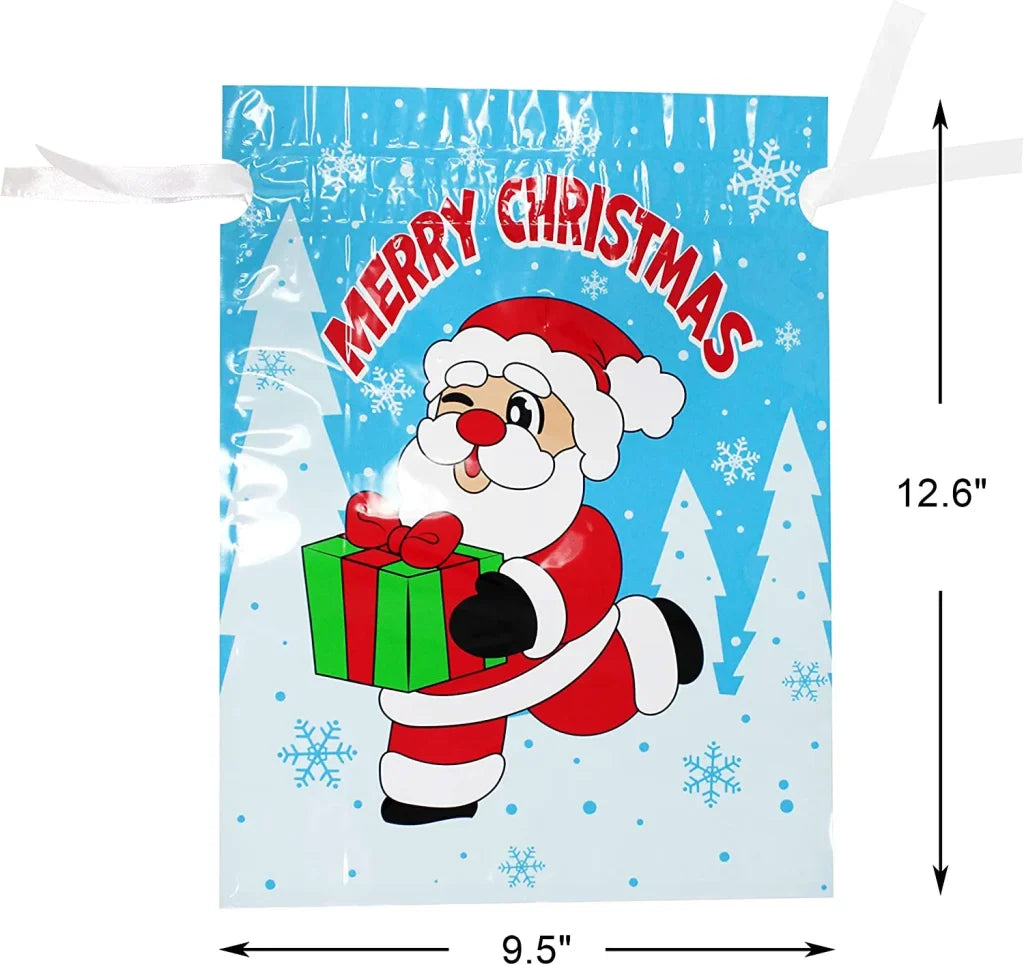 36pcs Drawstring Christmas Goodie Bags Assorted Size