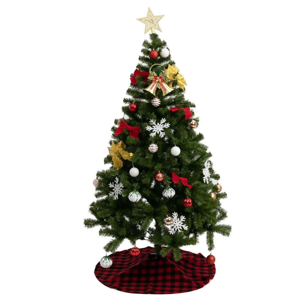 Buffalo Plaid Christmas Tree Skirt Red And Black 36in