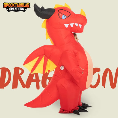 Kids Inflatable Red Dragon Halloween Costume