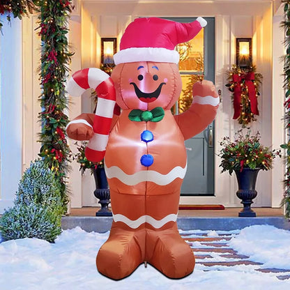 5ft LED Yard Decoration Inflatable Gingerbread Man